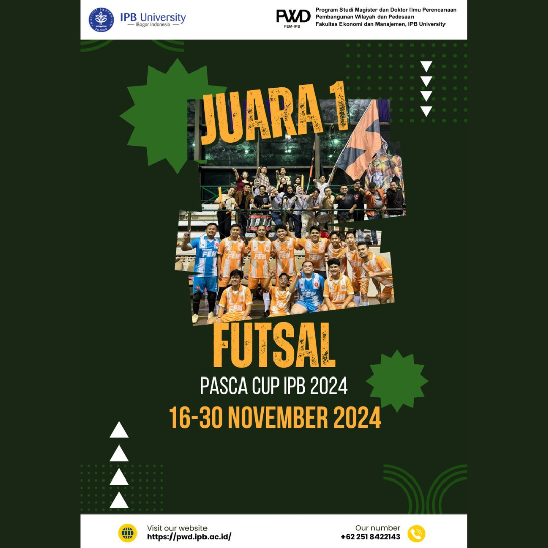 Hamsa, mahasiswa S2 PWD Bersama Tim FEM IPB Berhasil Meraih Juara 1 Futsal pada Pasca Cup 2024 IPB University